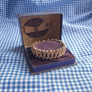 Victorian gold filled link chain cuff bracelet